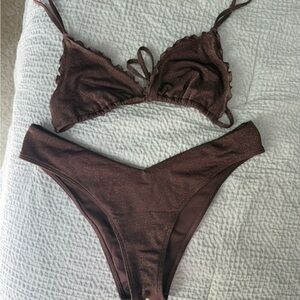Abercrombie metallic swim suit